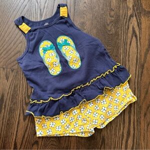 Girls Sleeveless Top and Shorts Set Size 4